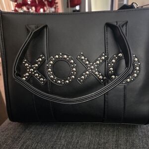 XOXO Black Studded Tote Or Crossbody Bag